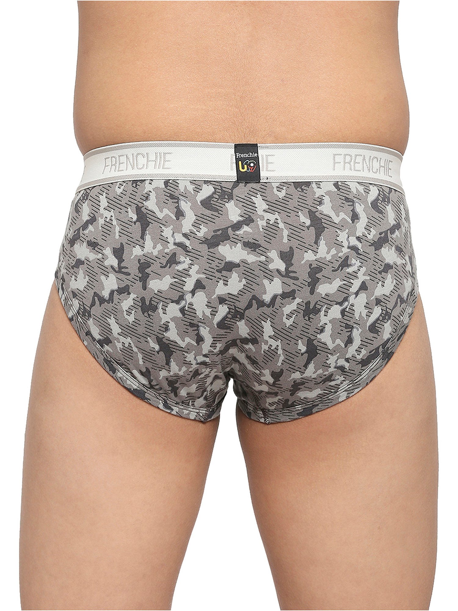 Frenchie Kids Grey Camouflage Briefs (Pack Of 2)