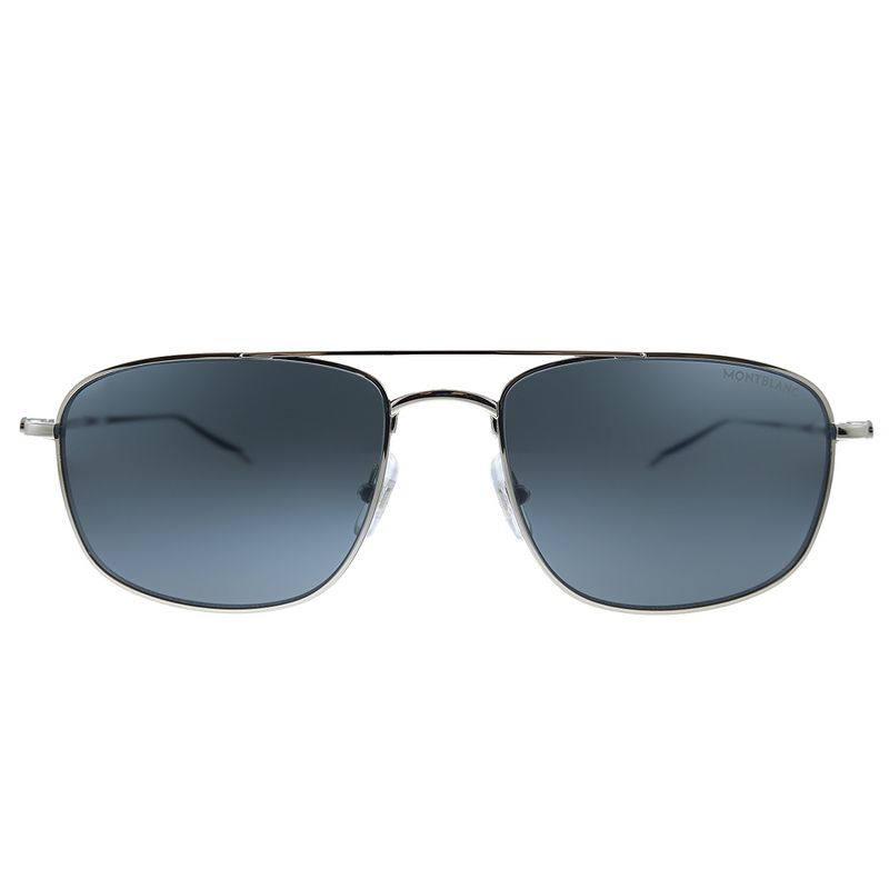 MontBlanc MB 0127S 001 Unisex Square Sunglasses Silver 56mm