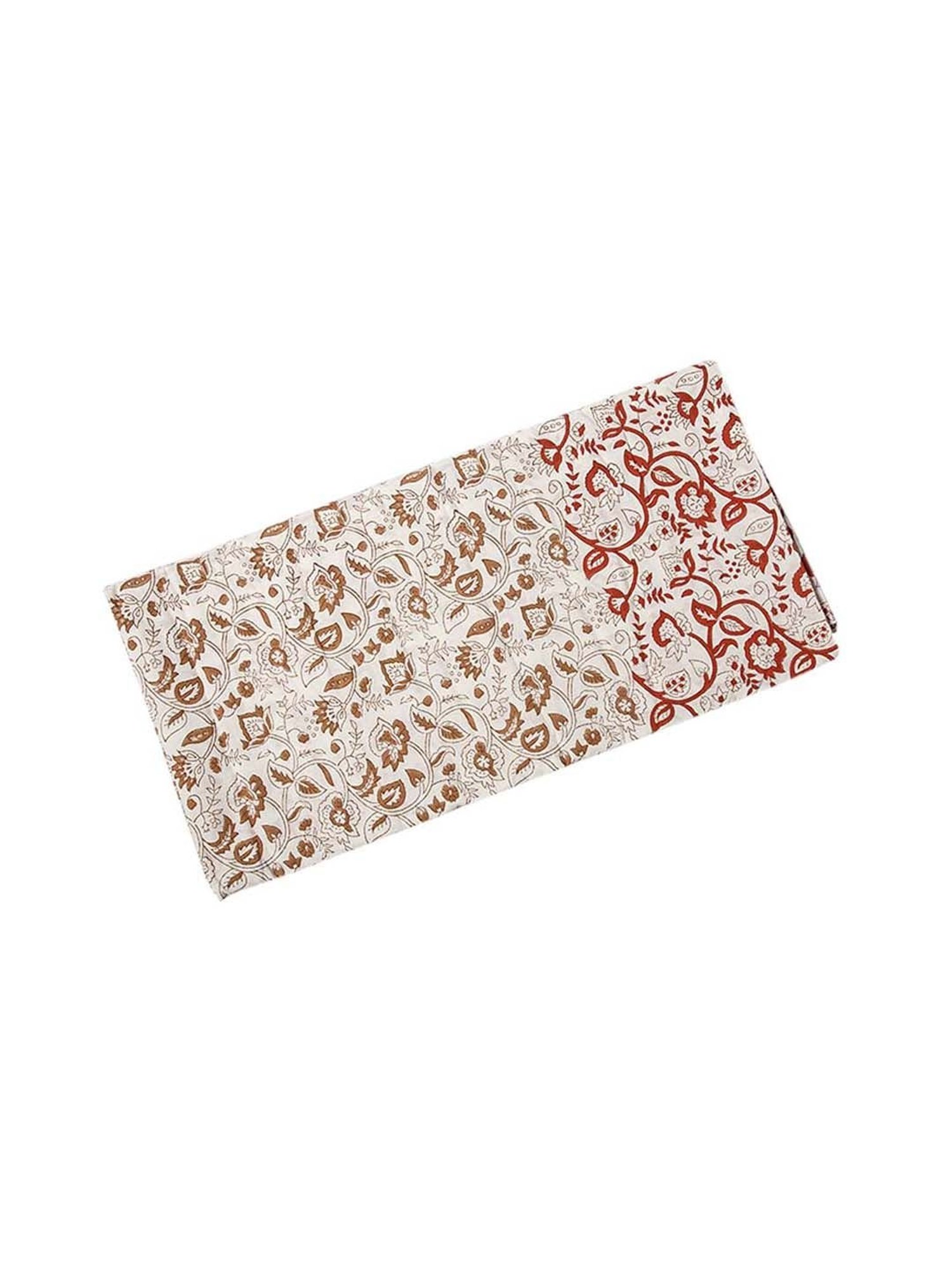 Fanusta Manzhar Off White 200 TC Hand Block Printed Bed Sheet Set