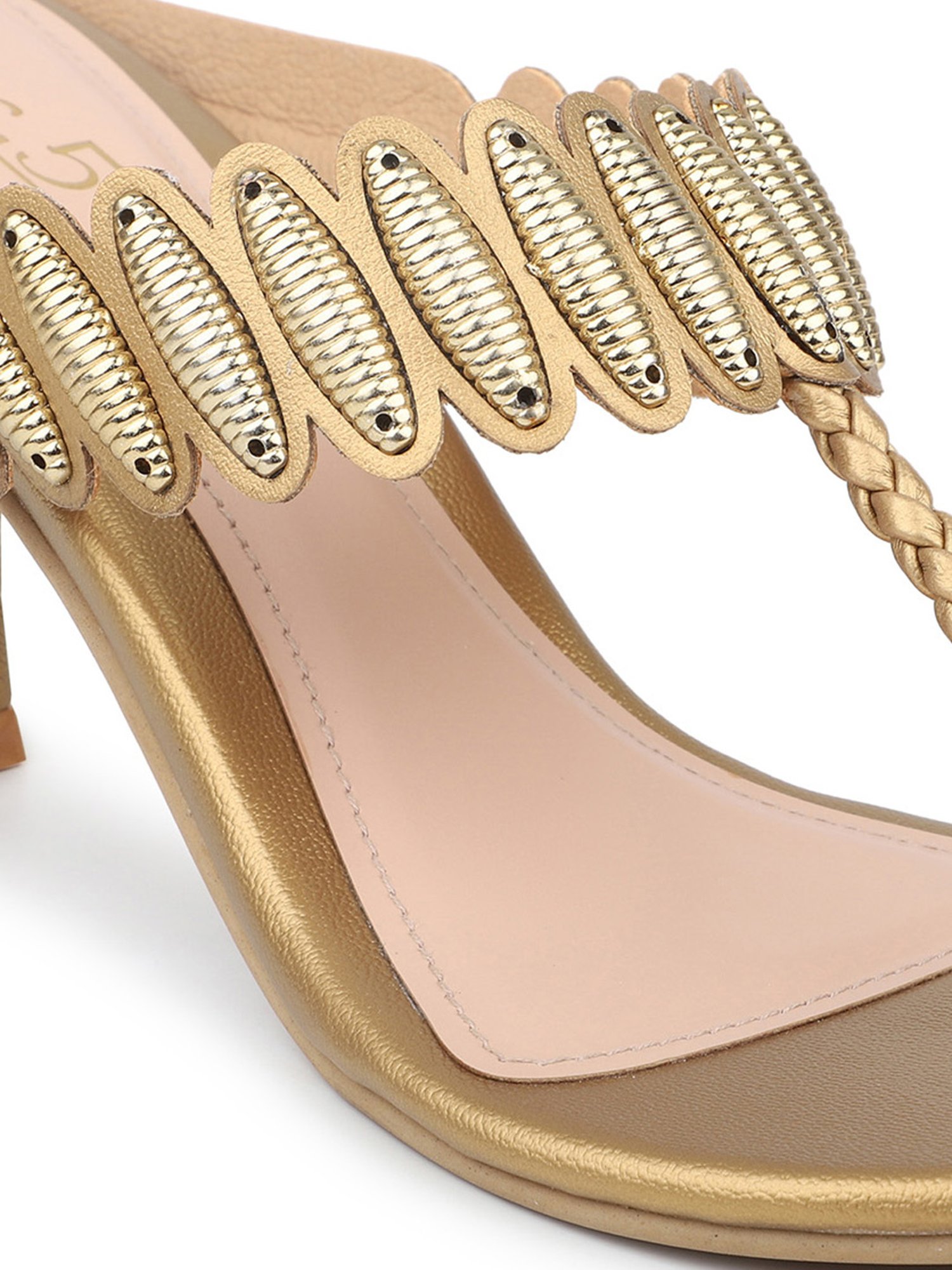 Inc.5 Women's Antique Gold T-Strap Stilettos