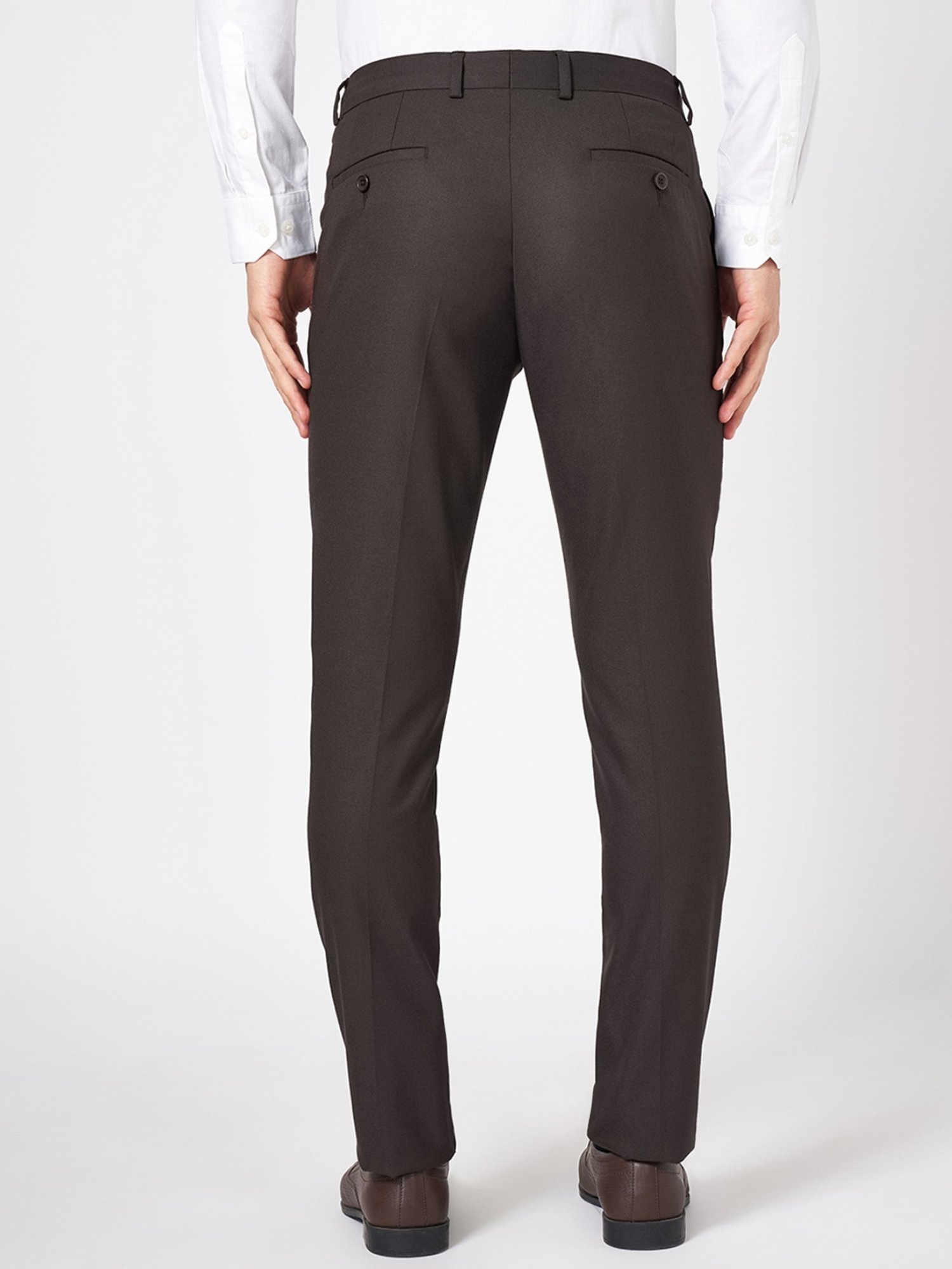 Byford By Pantaloons Brown Slim Fit Trousers