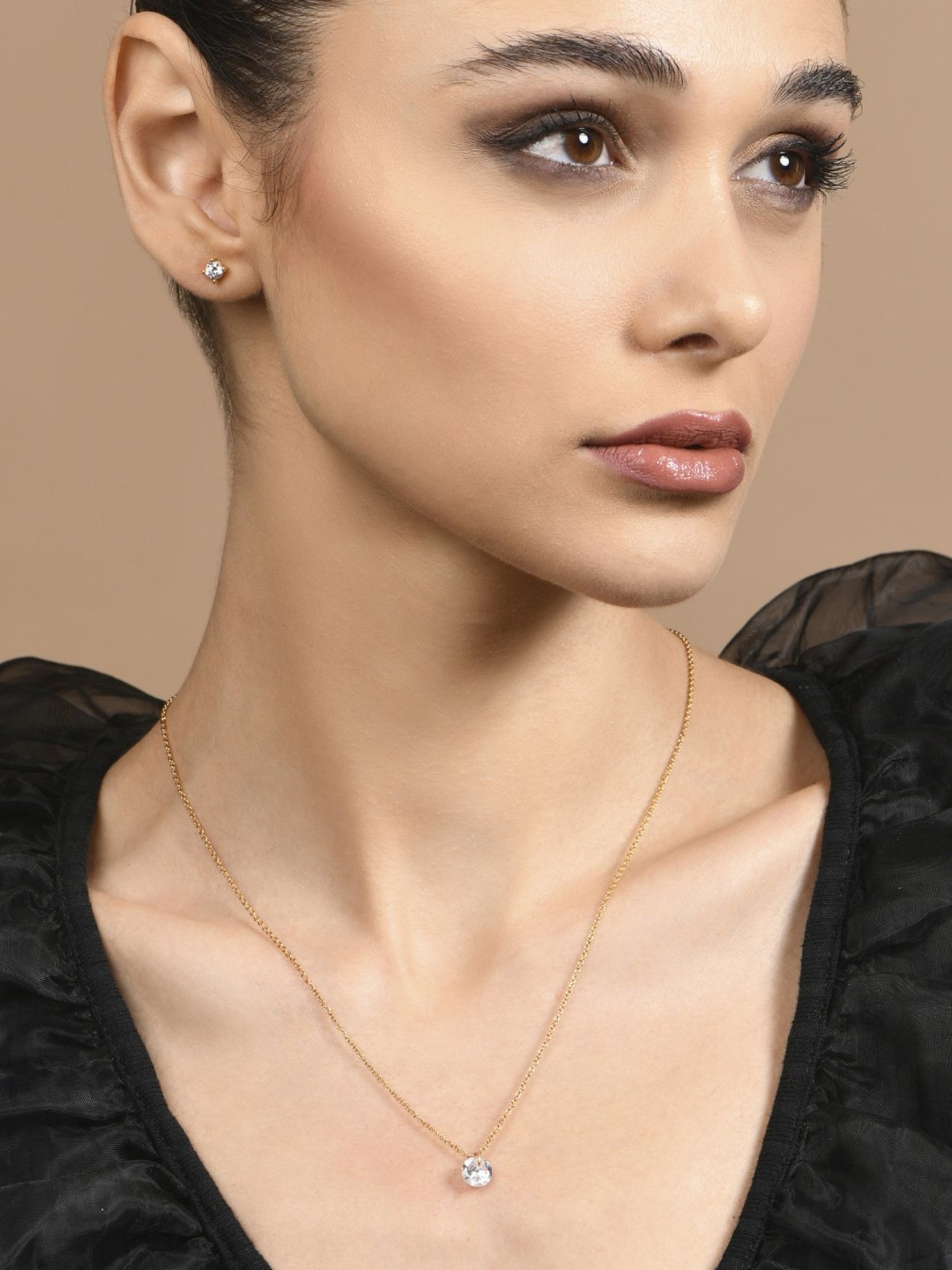 Accessorize London Women's Z Real Gold Plated Cubic Zirconia Pendant Necklace