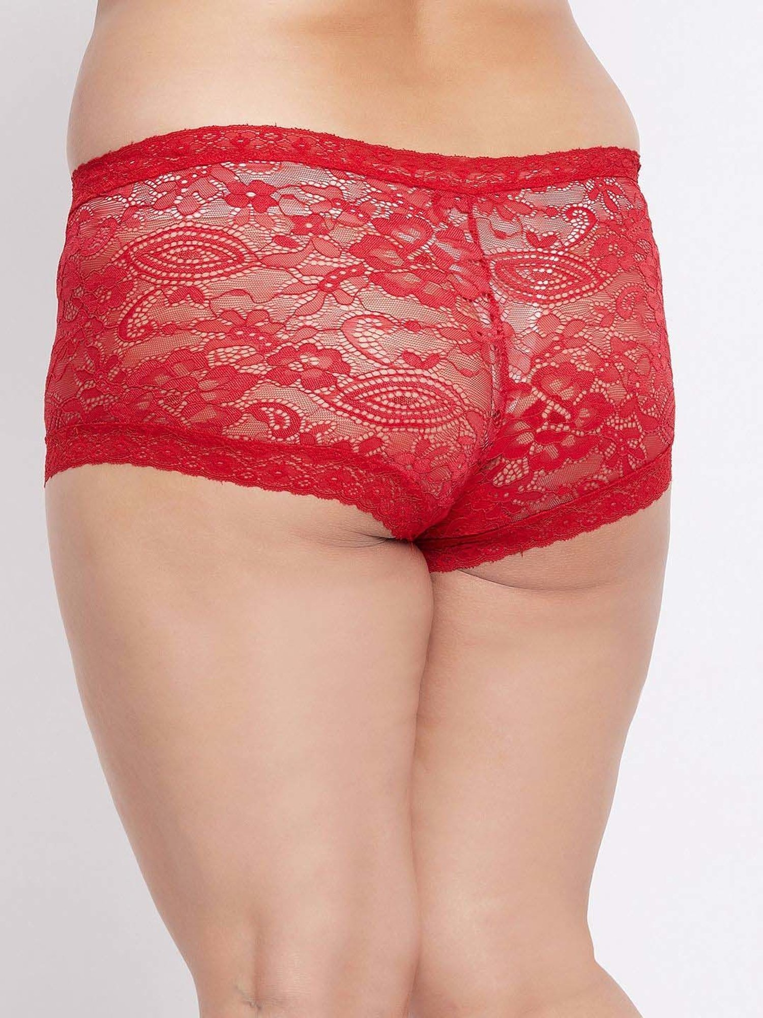 Secrets By ZeroKaata Red Lace Work Hipster Panty