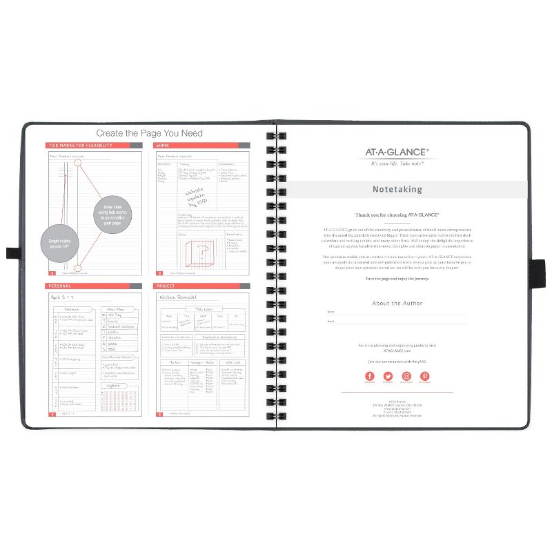 Professional Spiral Subject Notebook Wirebound - Gray - AT - A - GLANCE