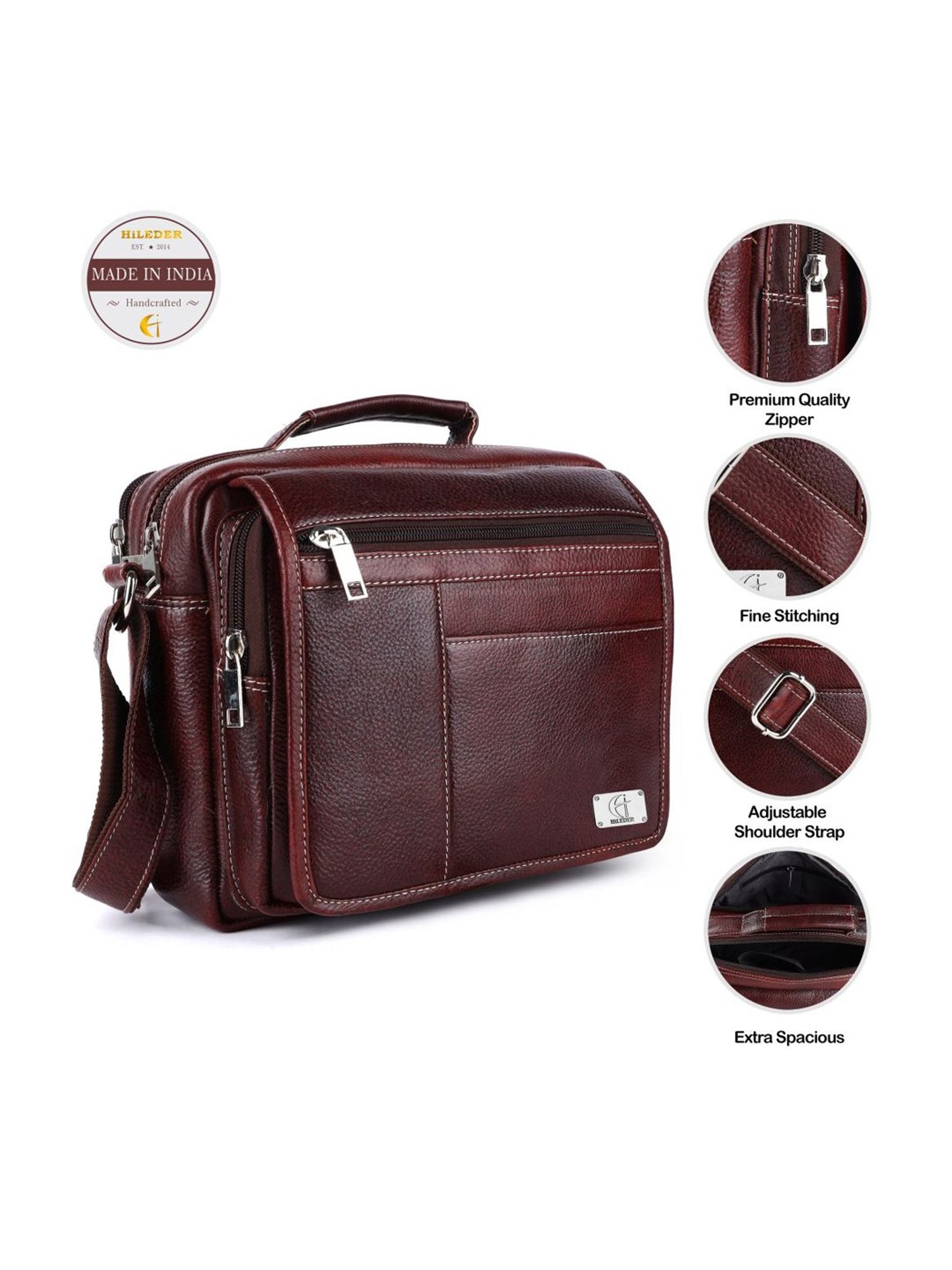 HiLEDER Brown Solid Medium Cross Body Bag