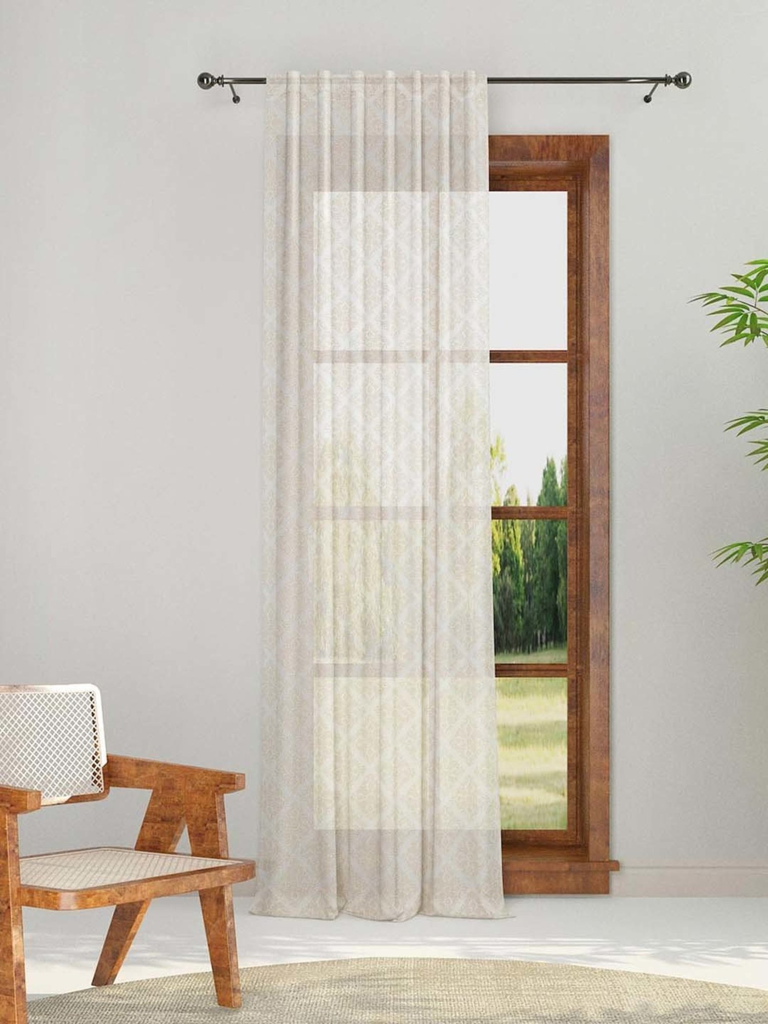 Fabindia Standalone Natural Cotton Cutwork Curtains