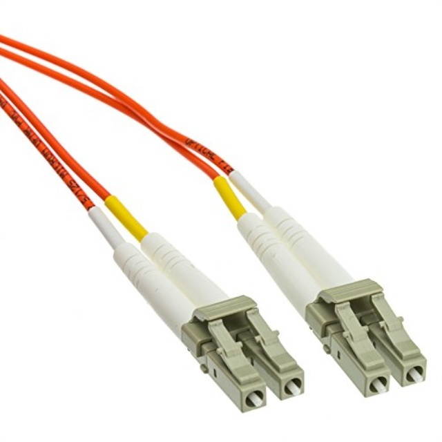 Fiber Optic Cable, 8 Meter (26 feet) LC to LC Lucent Connector Duplex 62.5/125 OM1 Multi-Mode Fiber Optic LC-LC Optical Connection Cable, CableWholesale
