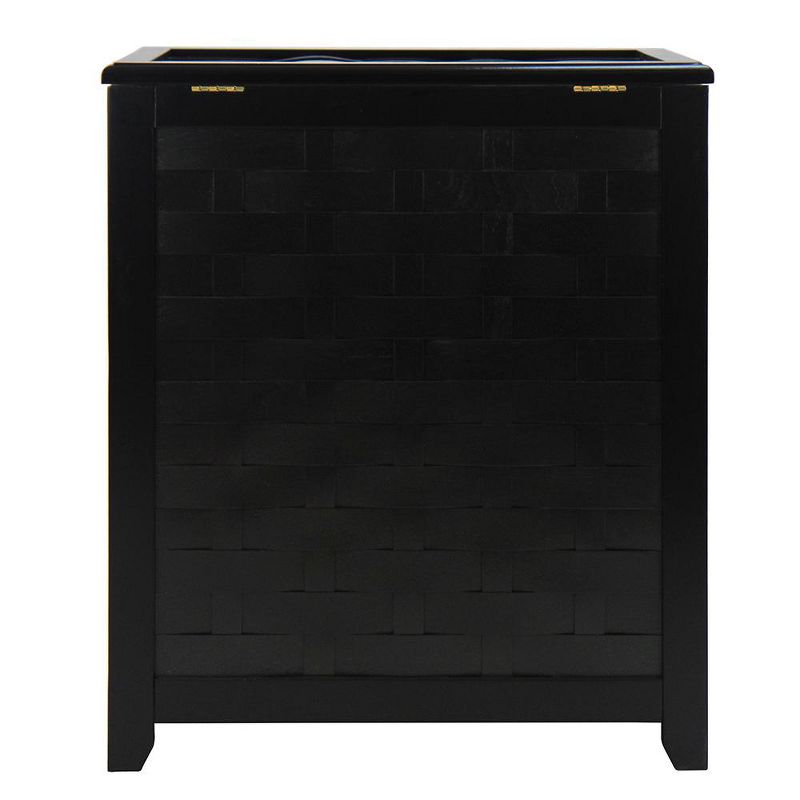 Oceanstar Rectangular Veneer Laundry Wood Hamper with Interior Bag