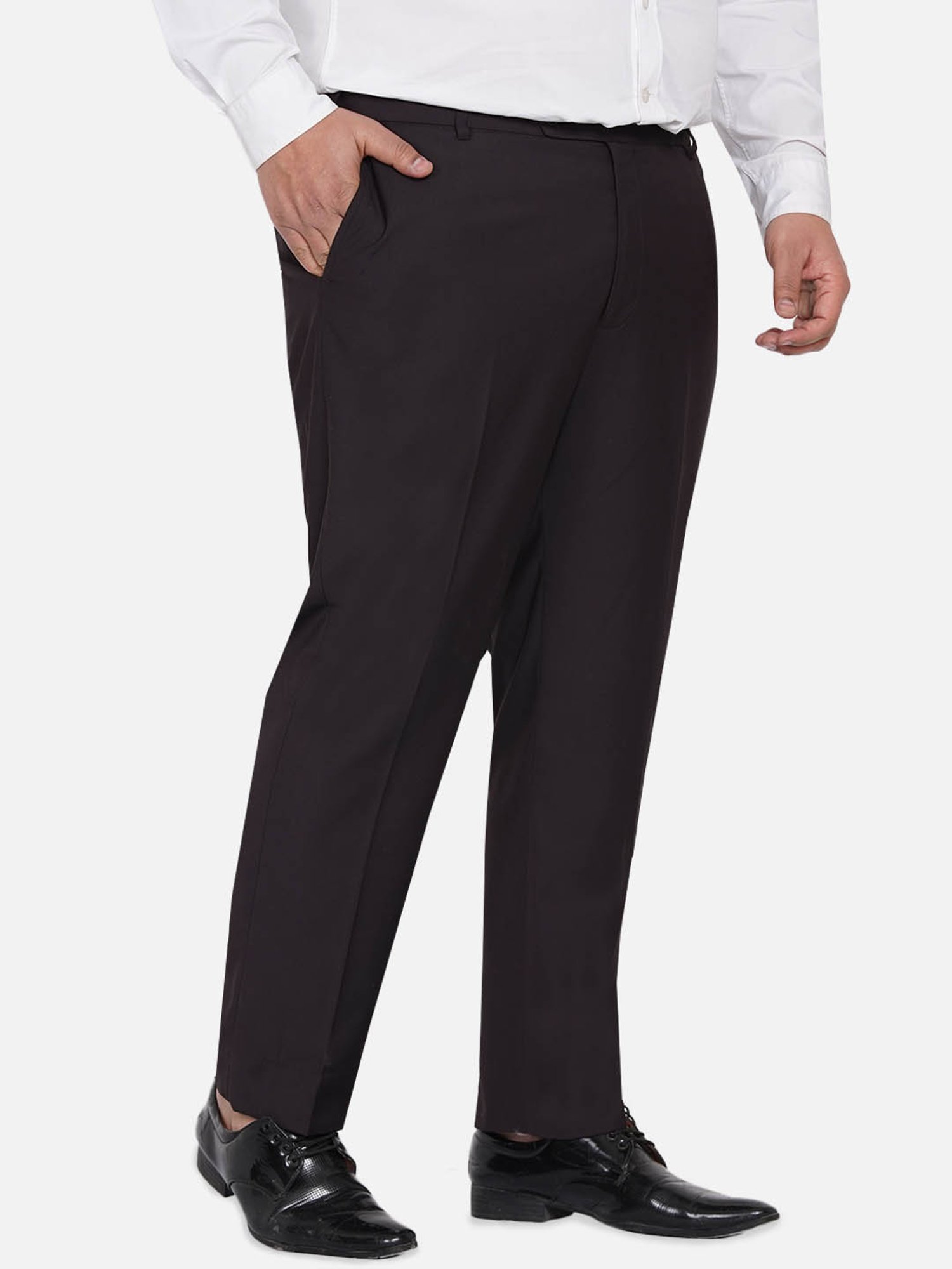 John Pride Brown Plus Size Trousers