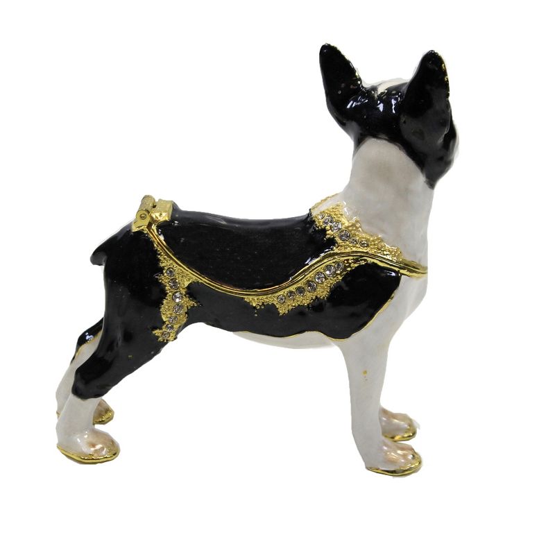 Hinged Trinket Box 3.25" Boston Terrier Dog Puppy Magnetic  -  Decorative Figurines