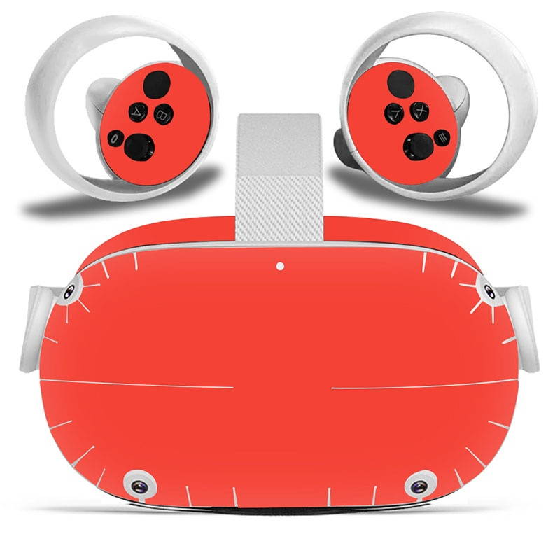 Amify Vinyl Skin Sticker for Oculus Quest 2 VR Headset Controller PVC Decals Cute Cartoon Wrap Cover for Oculus Quest 2 Accessories
