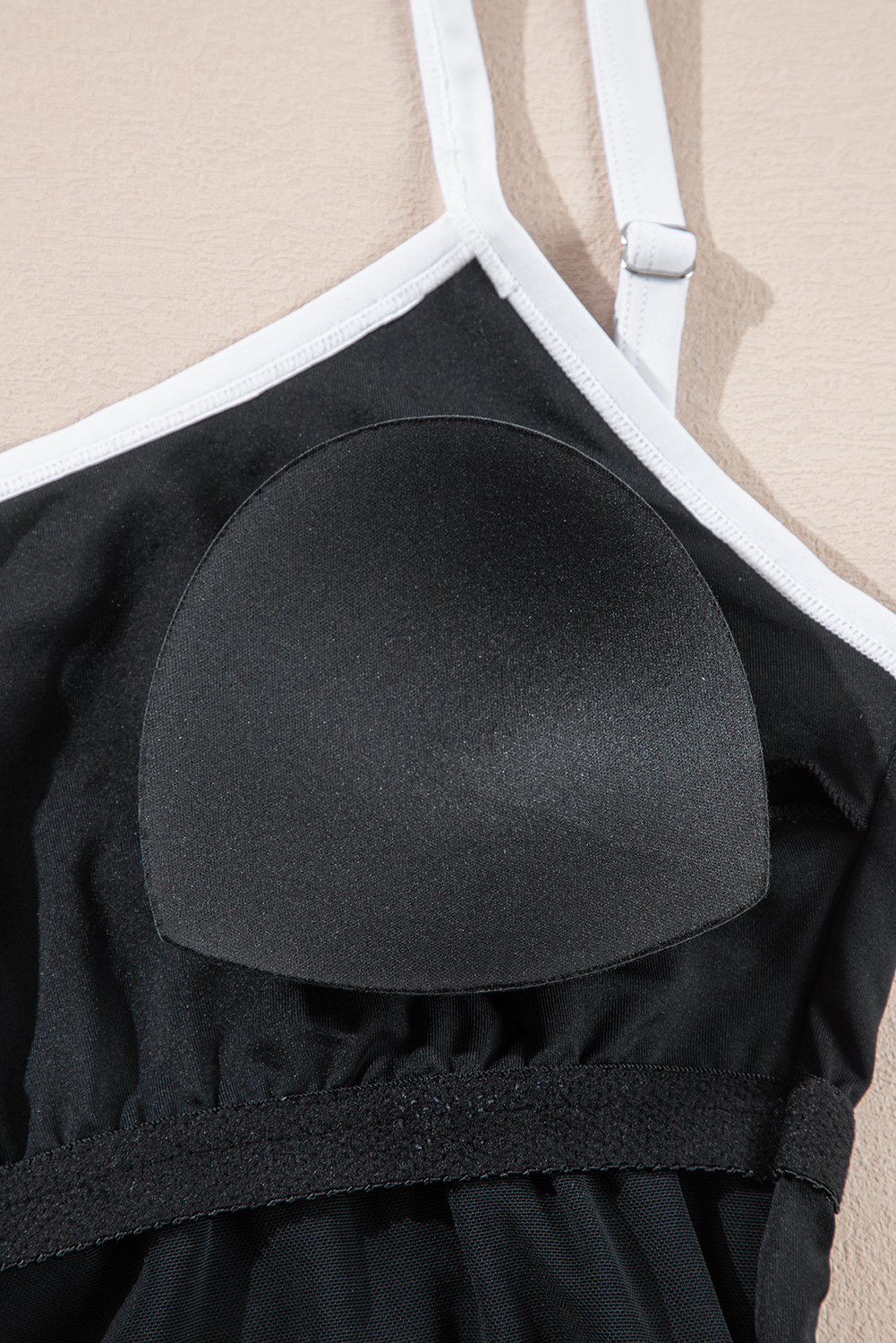 Black Plant Print Zip Front Half Sleeve One Piece Swimsuit