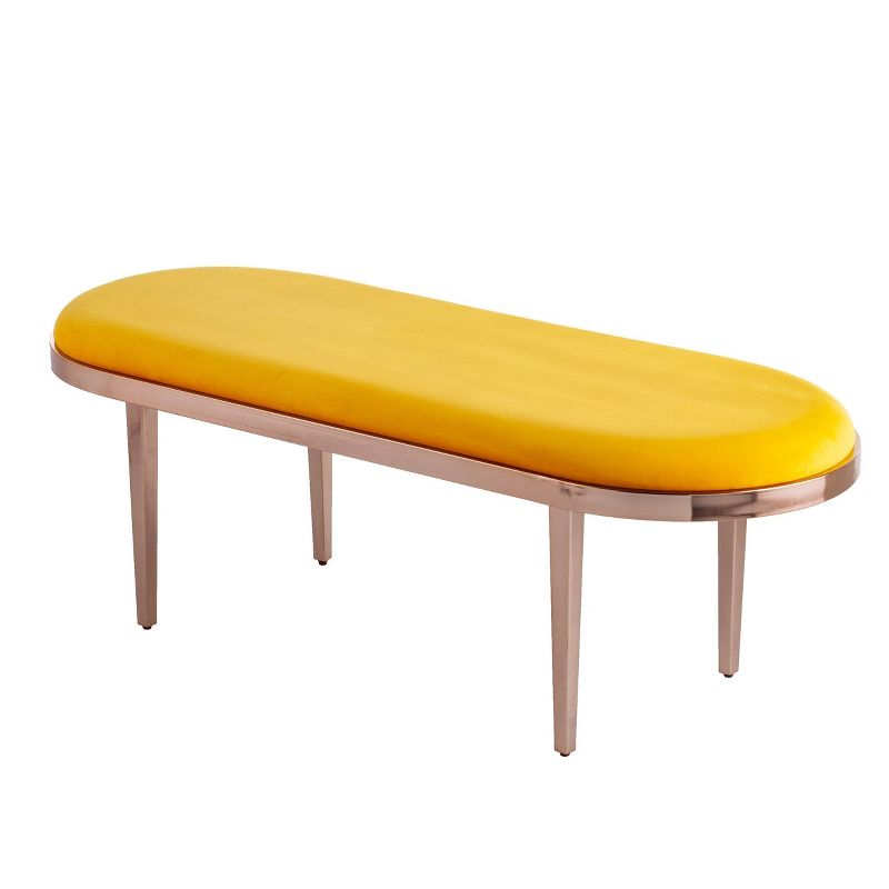 Bicknell Velvet Bench Yellow/Champagne - Holly & Martin