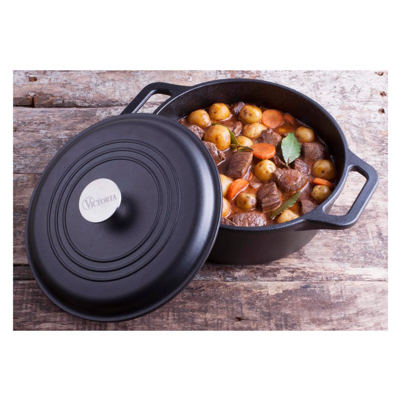 Kamado Joe 5.5 Quart Thick Walled Cast Iron Dutch Oven Outdoor Camping Cookware