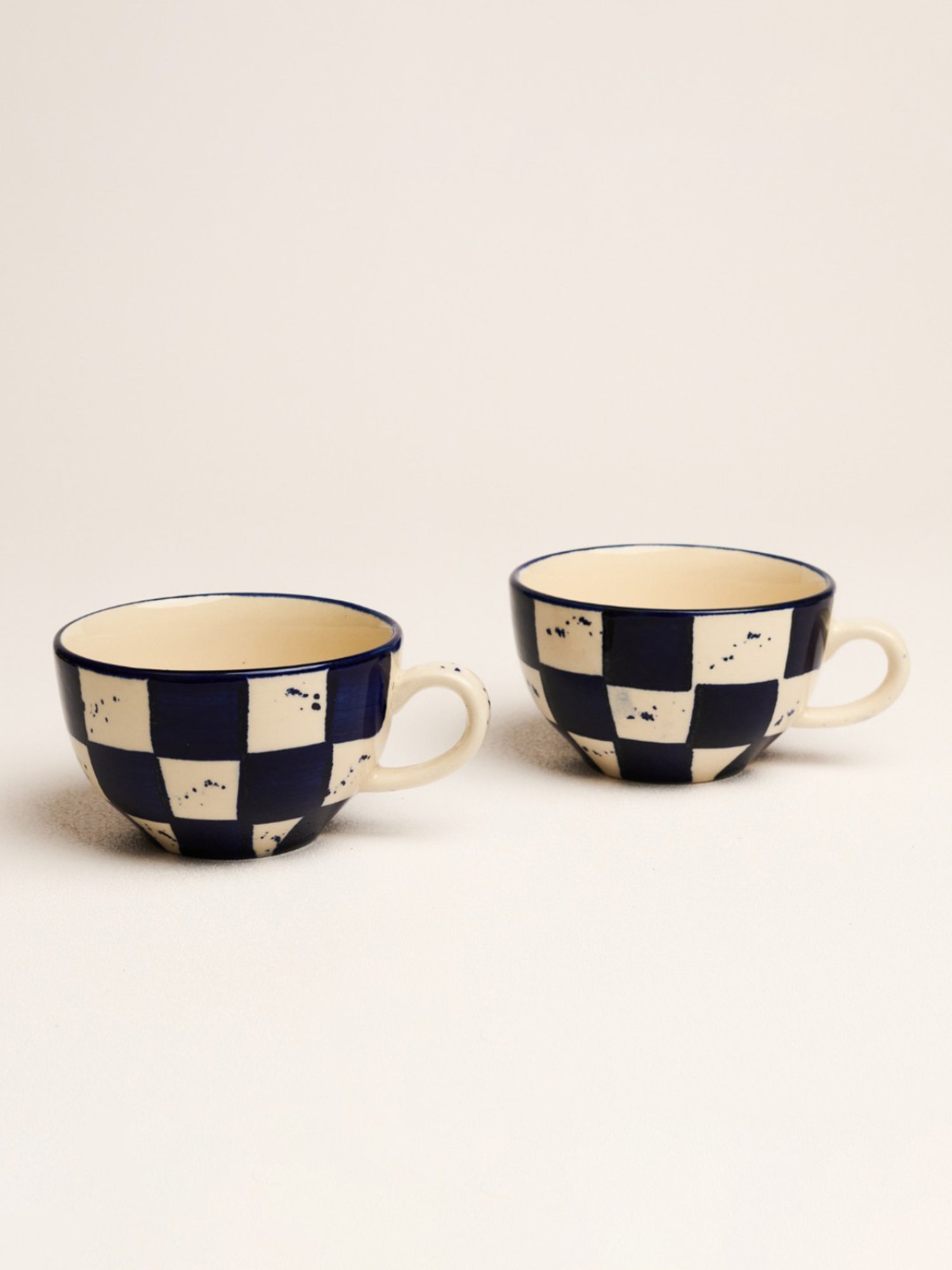 BlackCarrot Blue & White Ceramic Coffee Mugs Set of 2