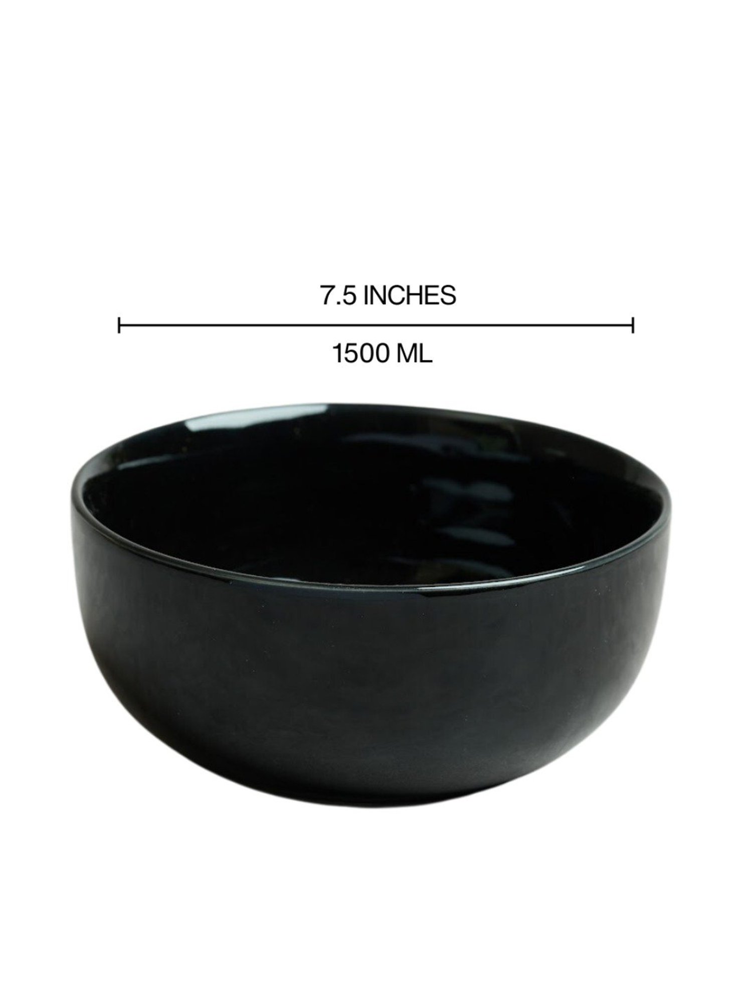 BlackCarrot Black Ceramic Serving Bowl