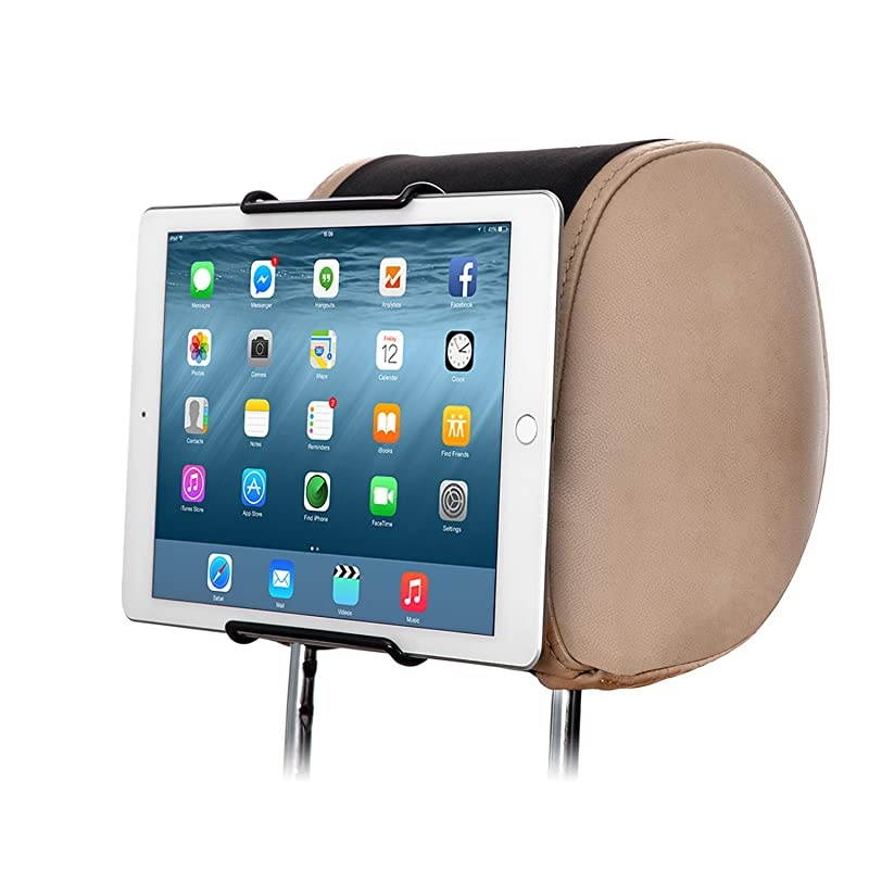 Universal Car Headrest Mount Holder, Fits ALL 7 Inch to 11 Inch Tablets - Apple iPad, iPad 4 (iPad 2 & 3), iPad Air, iPad Mini 2/3/4 - iPad Pro 9.7" - Samsung Galaxy Tab & Note and More