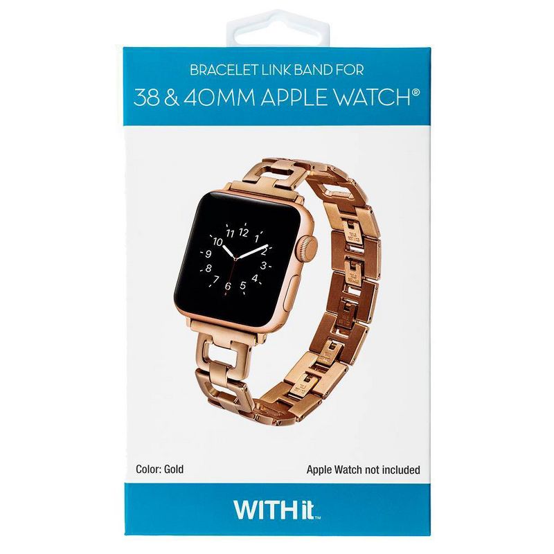 WITHit Apple Watch Stainless Steel Bracelet Link - Rose Gold 38/40mm