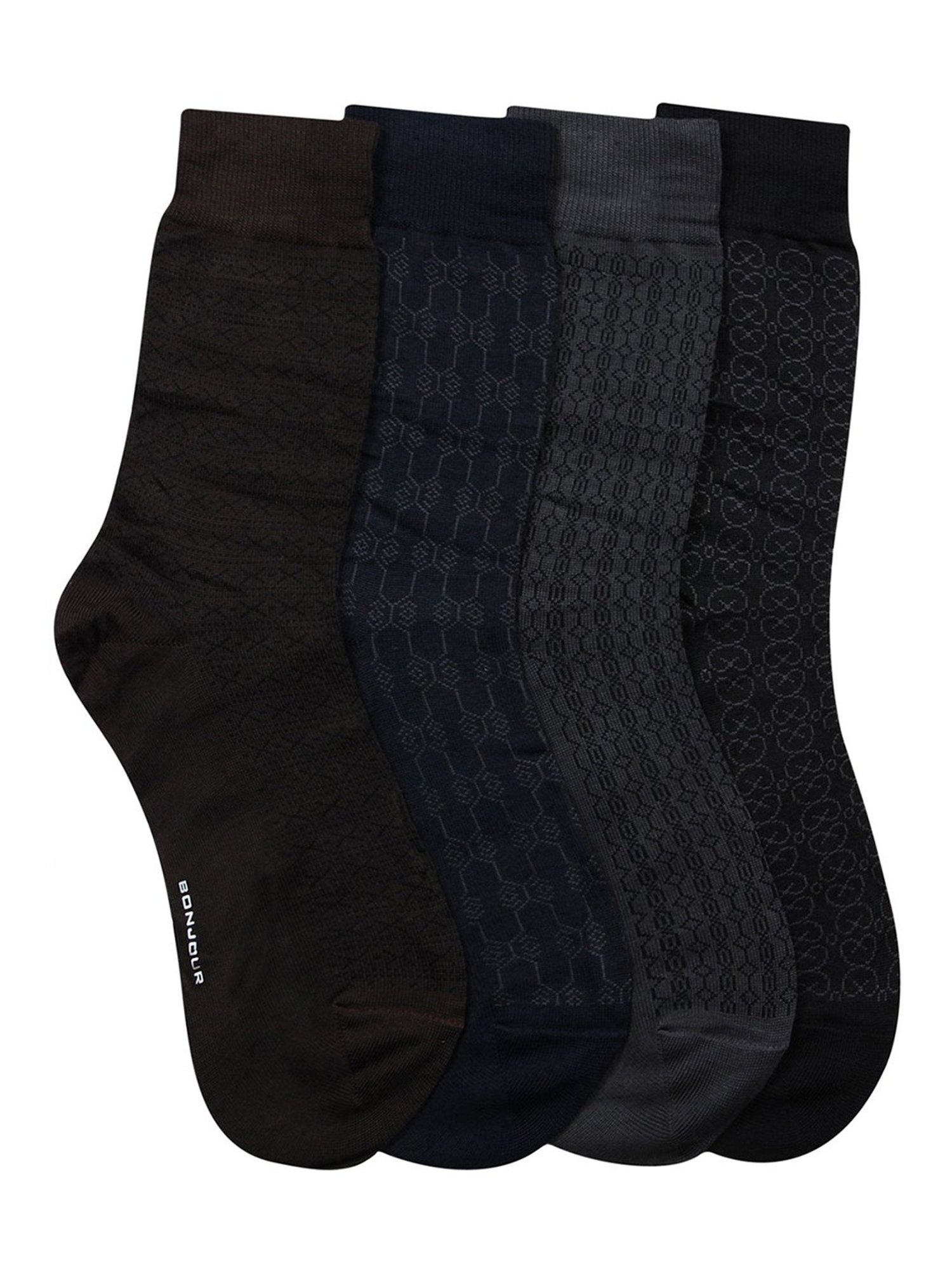 Bonjour Assorted Printed Socks - Pack of 4