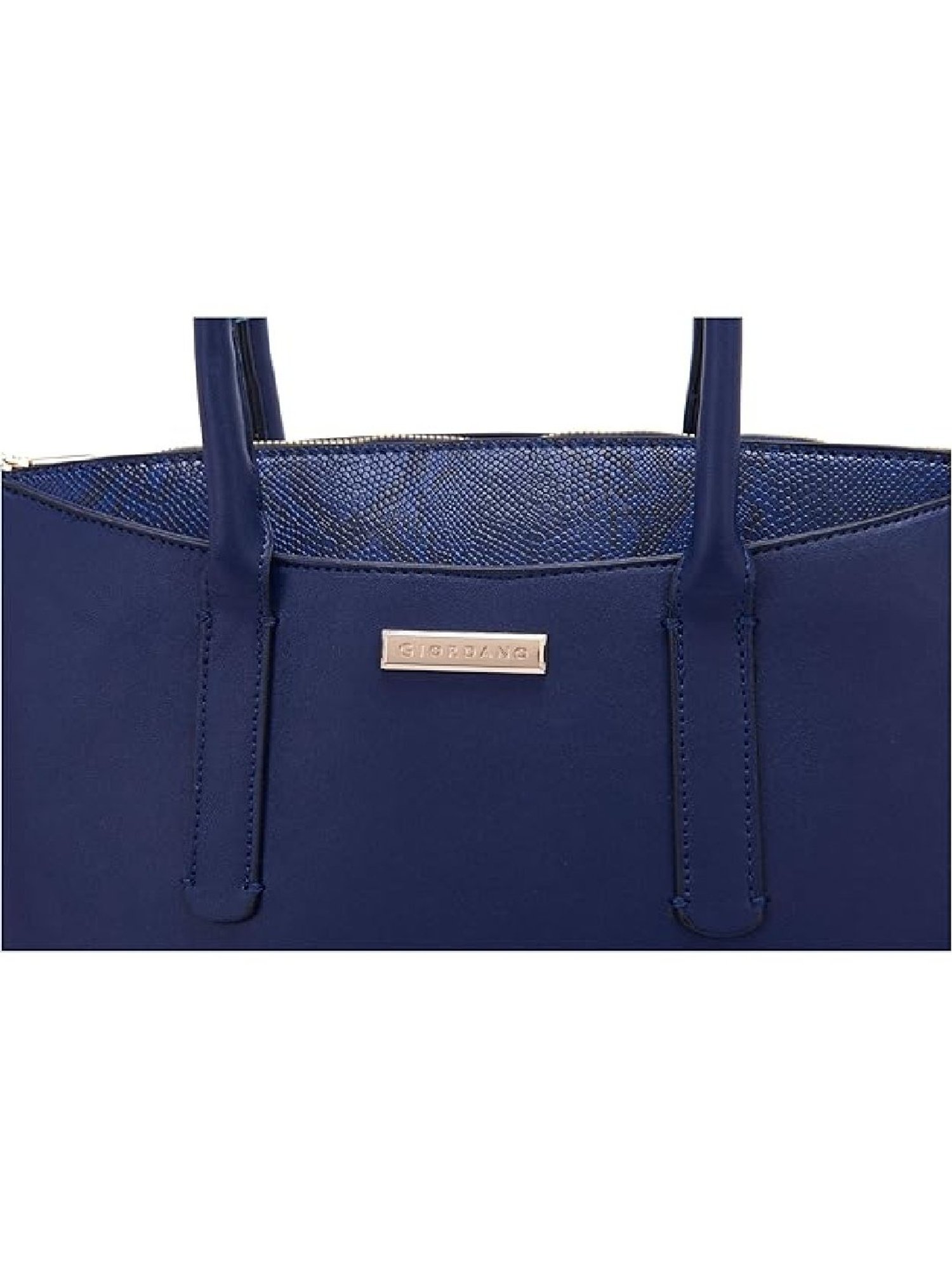 Giordano Navy Blue Solid Medium Tote Handbag