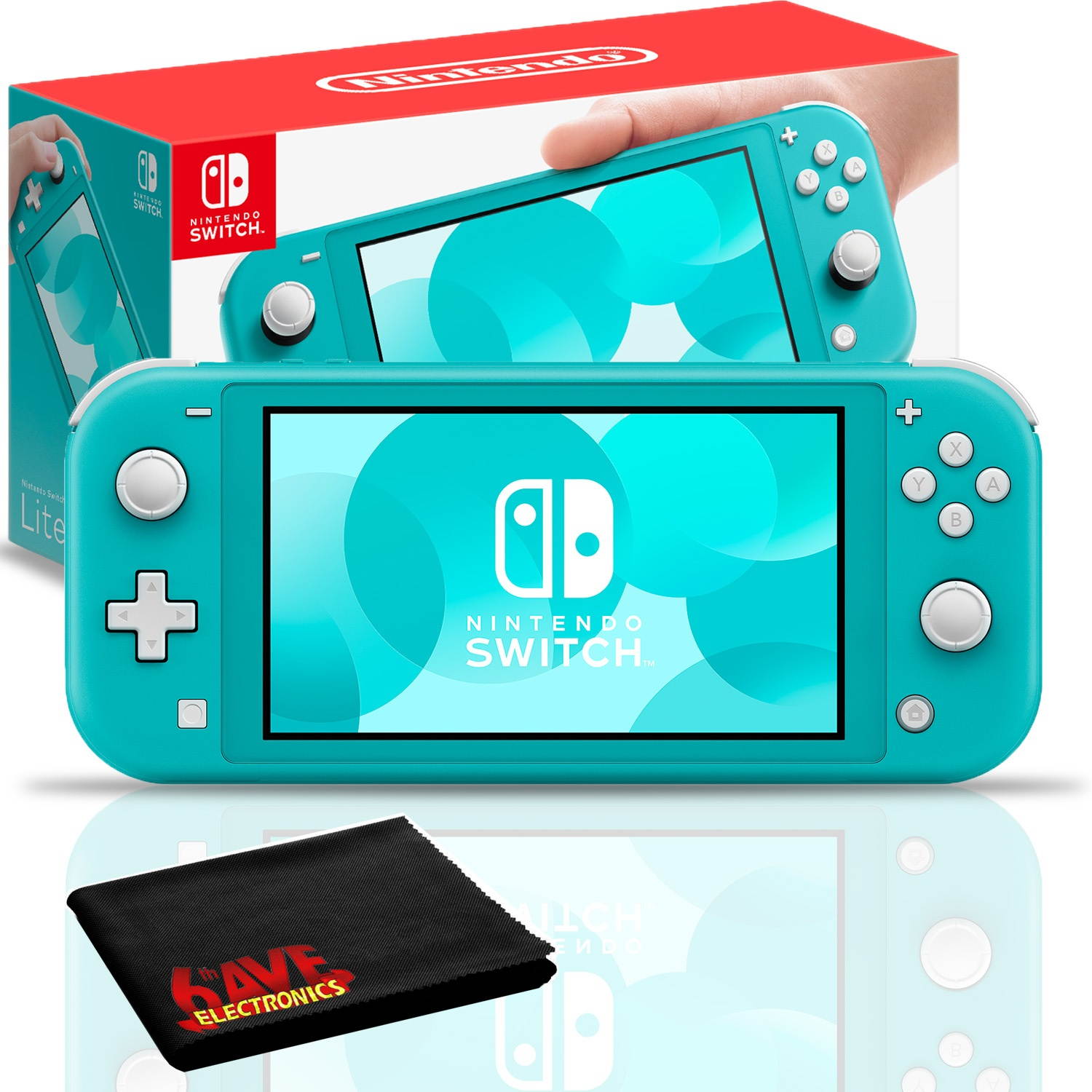 Nintendo Switch Lite (Turquoise) Console Bundle with Extra Warranty Protection