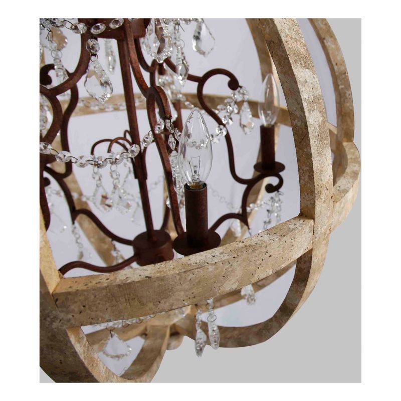 Guinevere Chandelier Ceiling Light Rustic Brown- Thy-Hom