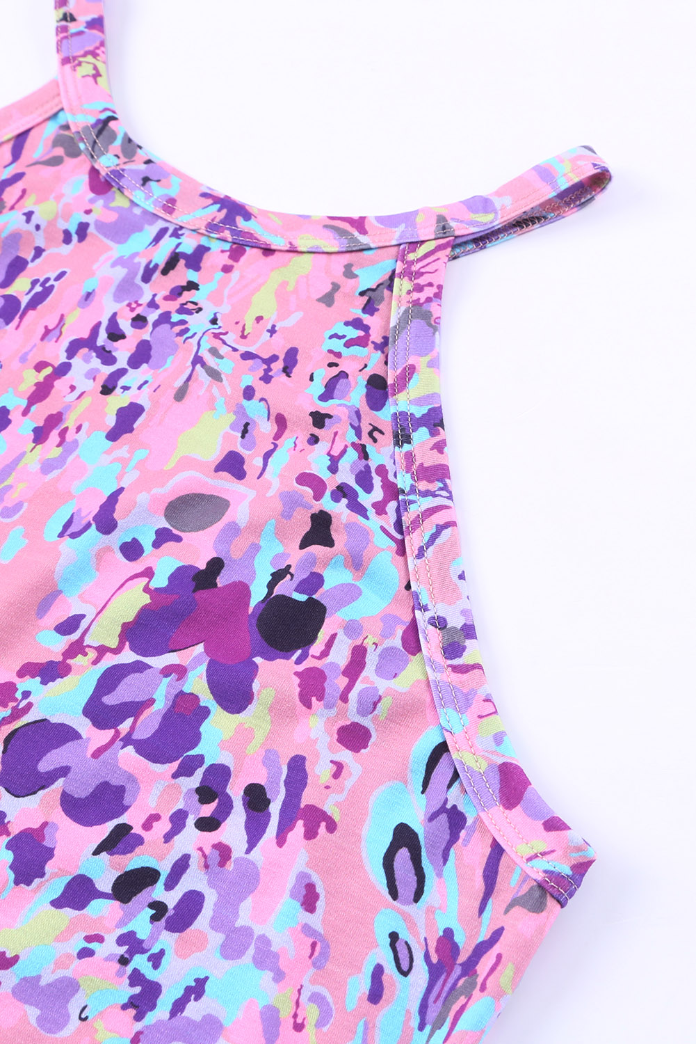 Multicolor Abstract Print Boho Sleeveless Halter Top