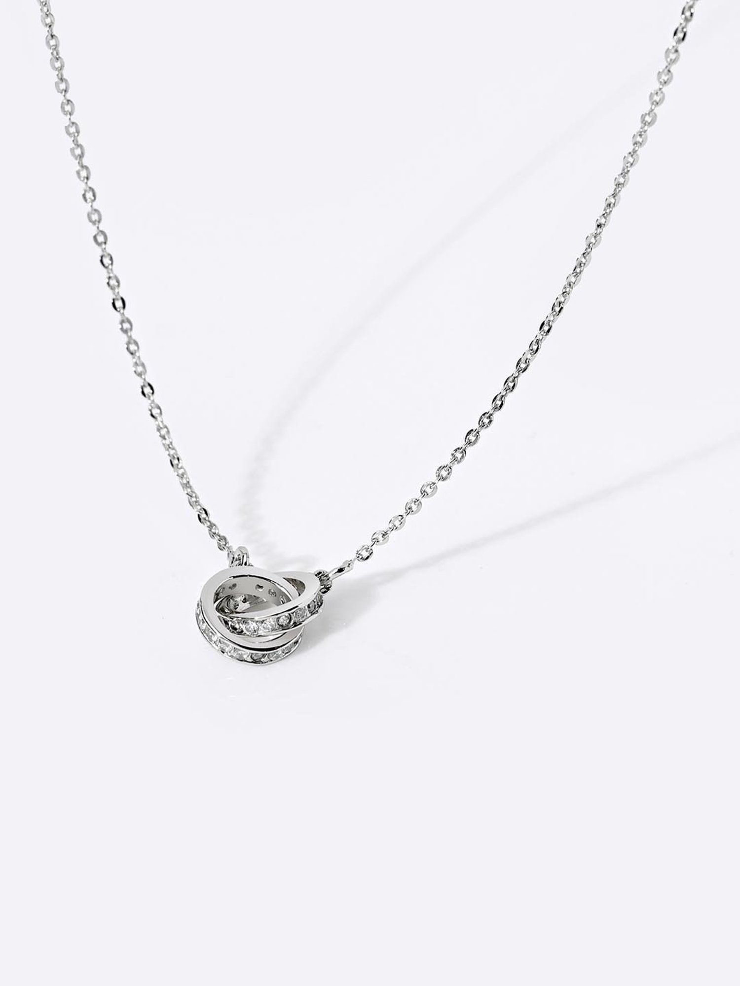 March by FableStreet 92.5 Sterling Silver Entwined Ring Necklace for Women