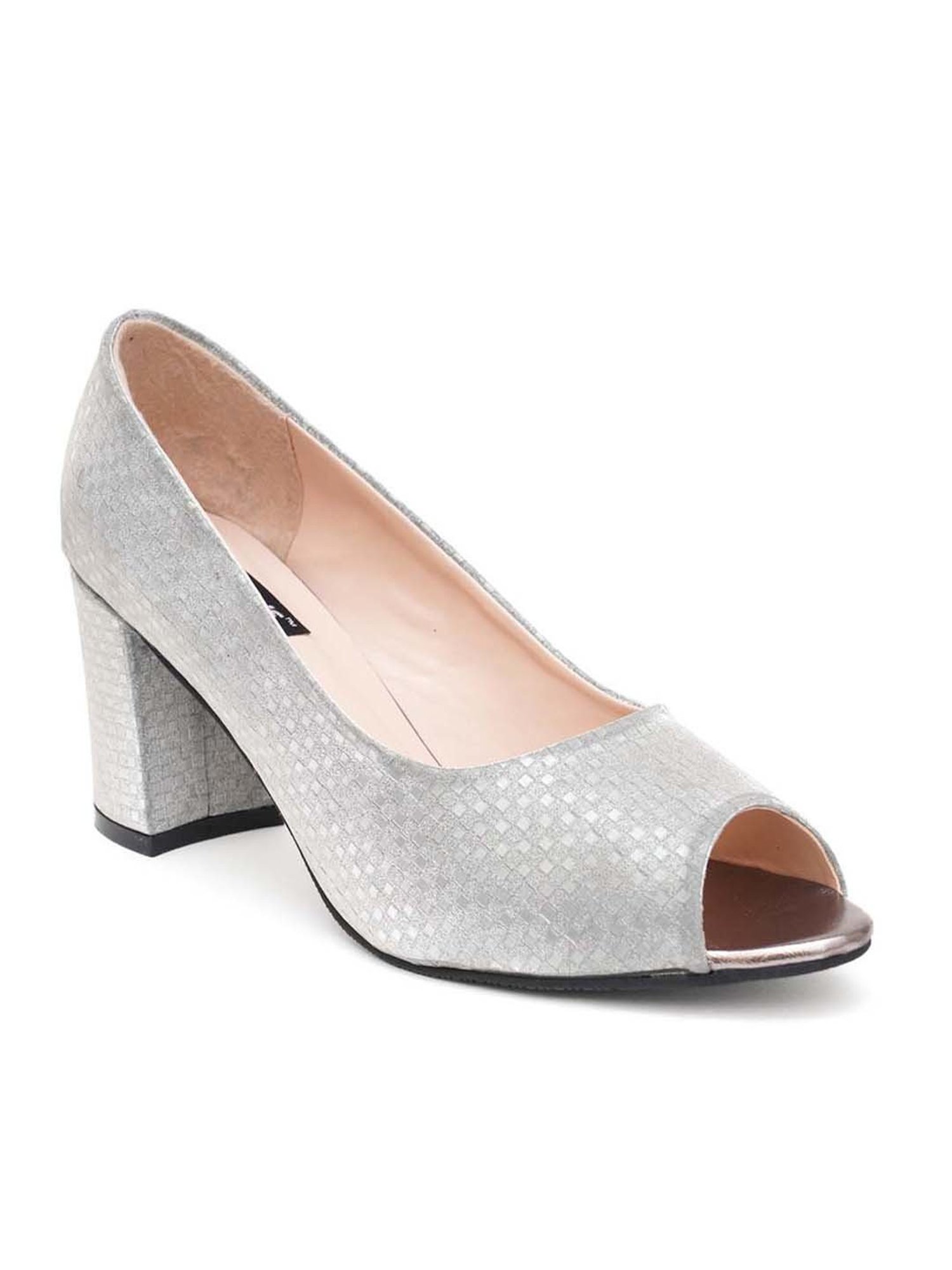 Sherrif Women's Grey Peeptoe Shoes