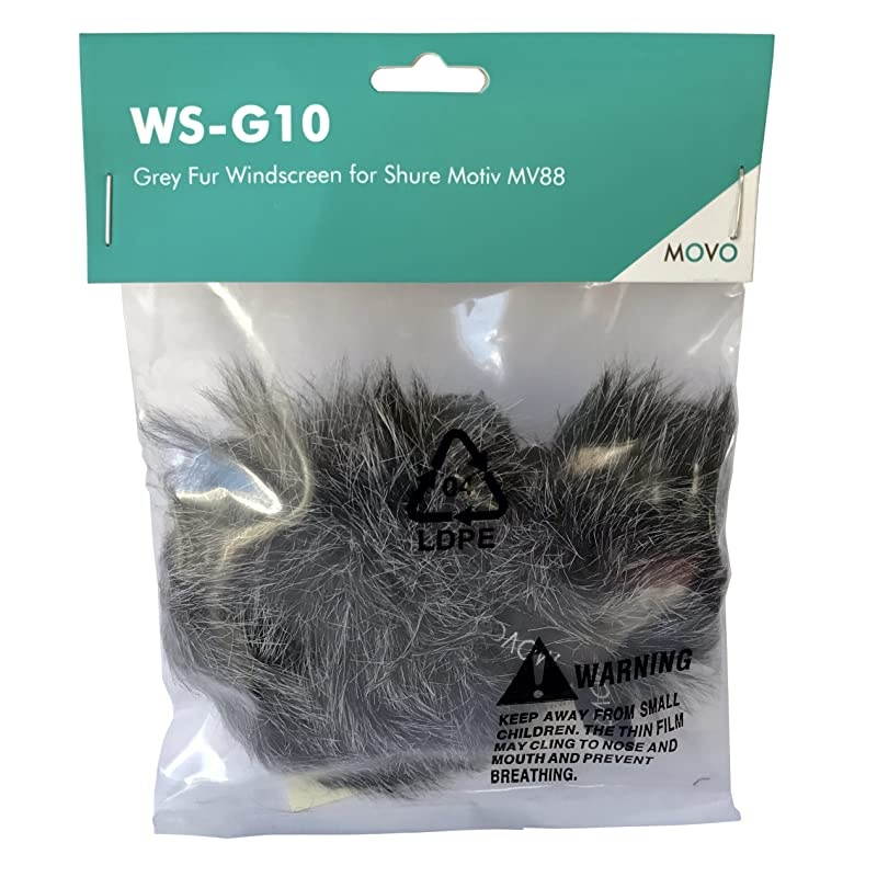 WSG10 Furry Outdoor Microphone Windscreens Custom Fit for Shure Motiv MV88 iOS Microphone 2 Pack Nesting