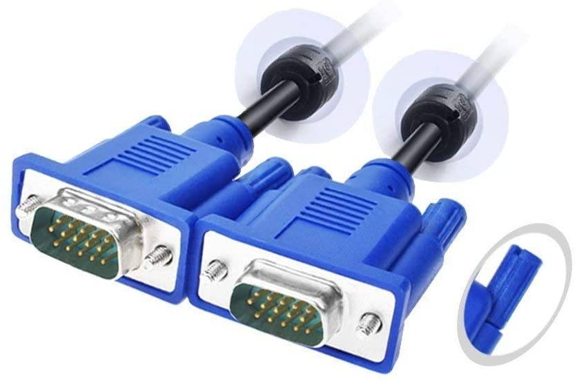 CableVantage HD15 15Pin VGA Male to Male VGA Cable for TV Computer Monitor Blue for TV Computer Monitor Extension Cable Gold Plated DB15 VGA Male to Male Monitor Cable Blue (30 Feet)