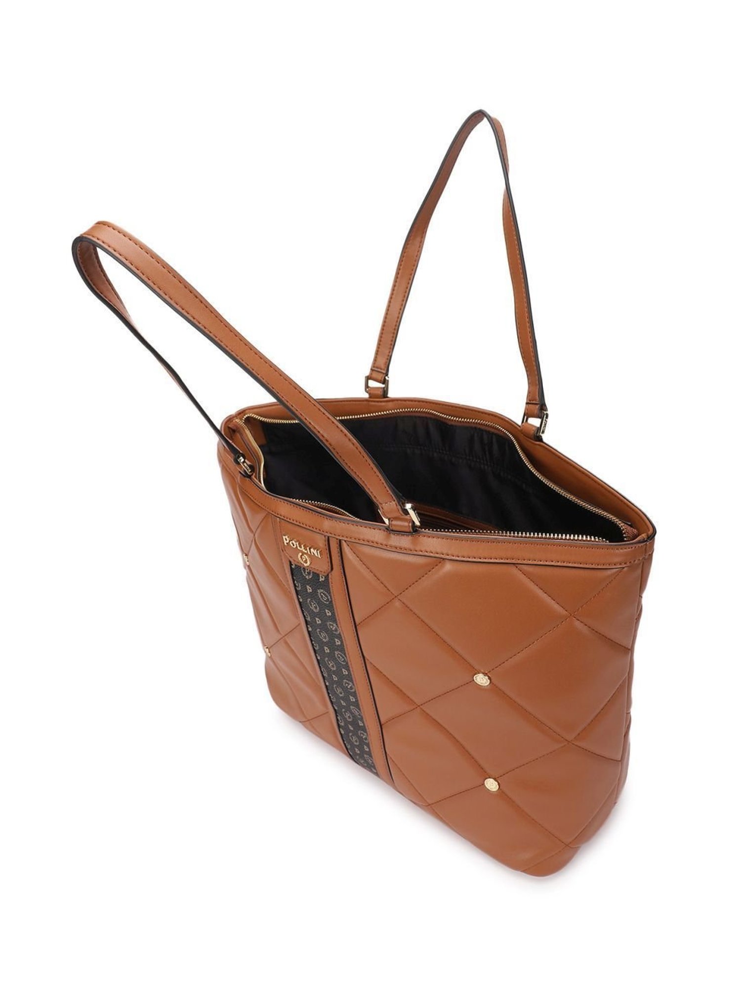 Pollini Brown Quilted Large Tote
