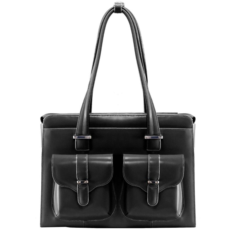 McKlein Alexis 14" Leather Ladies' Laptop Briefcase - Black