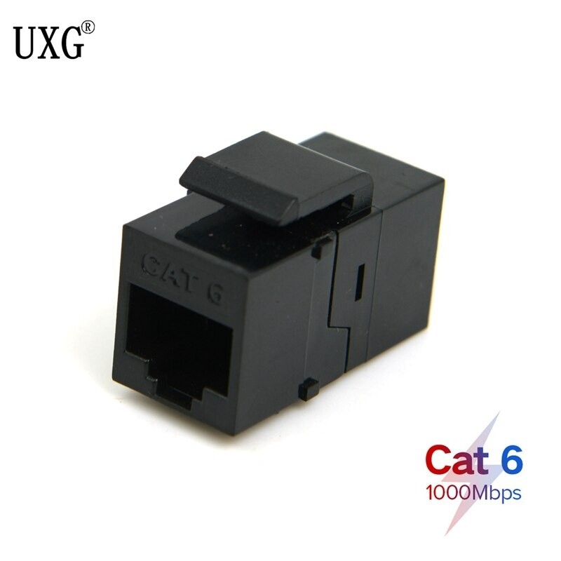 UTP CAT6 Keystone Coupler RJ45 Female to Female UTP CAT6 Keystone inline Coupler Black