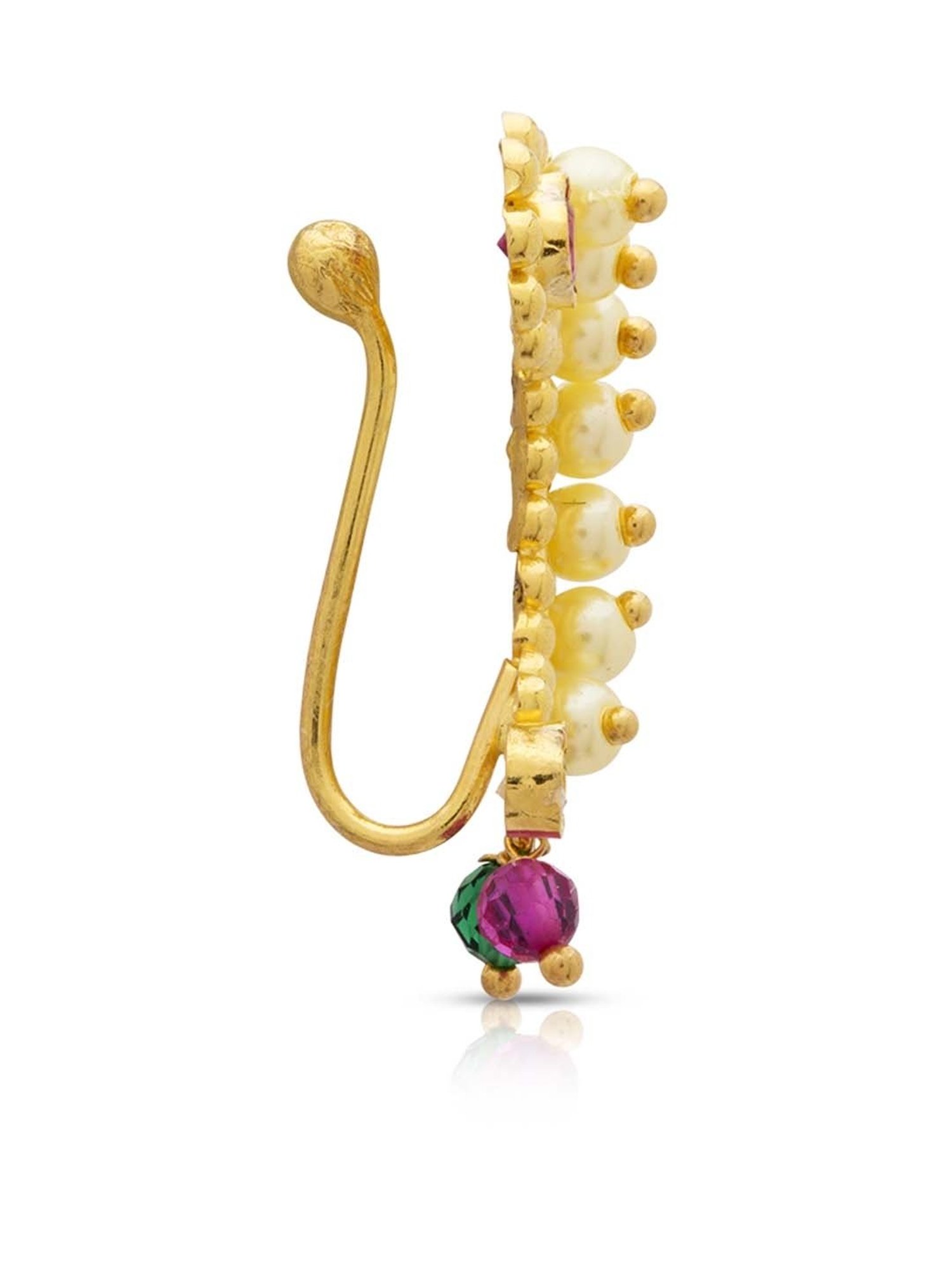 Waman Hari Pethe Jewellers 18k Gold Nosepin for Women