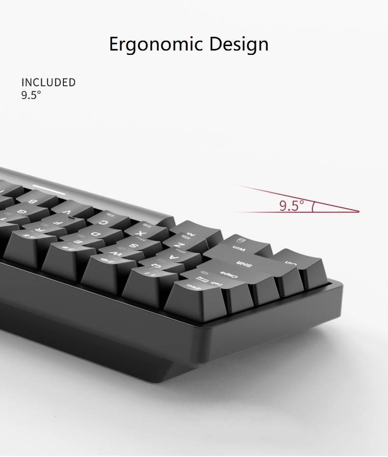 Royal Kludge RK837  68Keys Mini Layout Bluetooth and USB Wired Dual Mode Mechanical Keyboard, PBT Keycaps, Cherry MX Switch, White Backlit-Light Through Version
