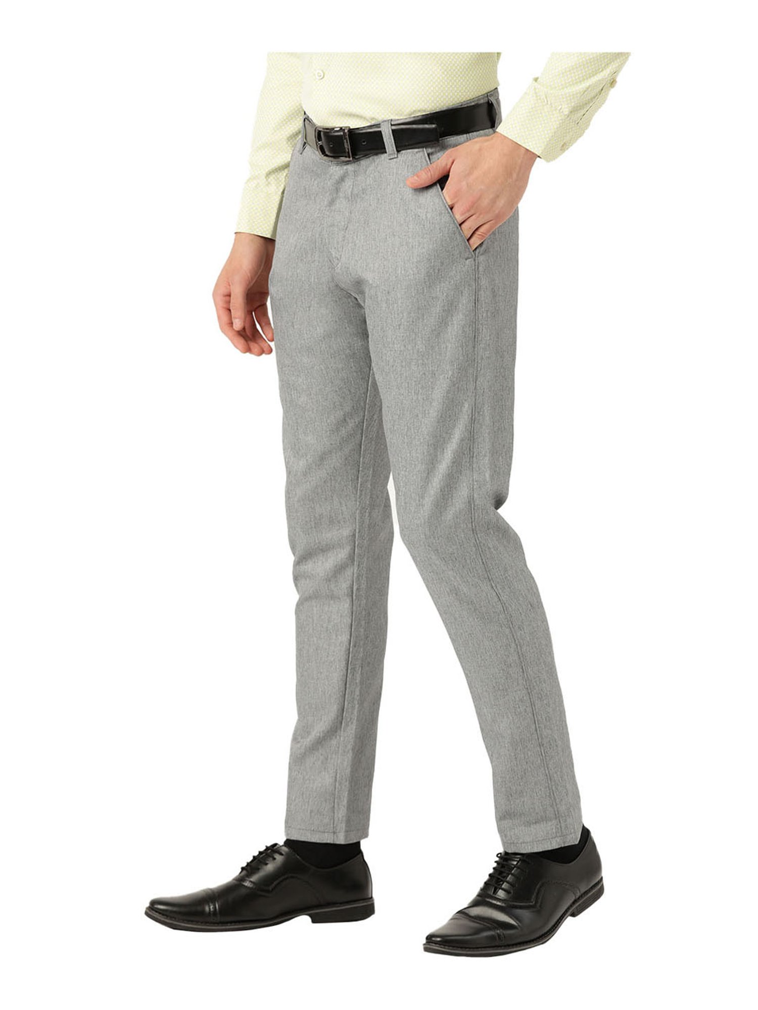 Sojanya Grey Regular Slim Fit Trousers