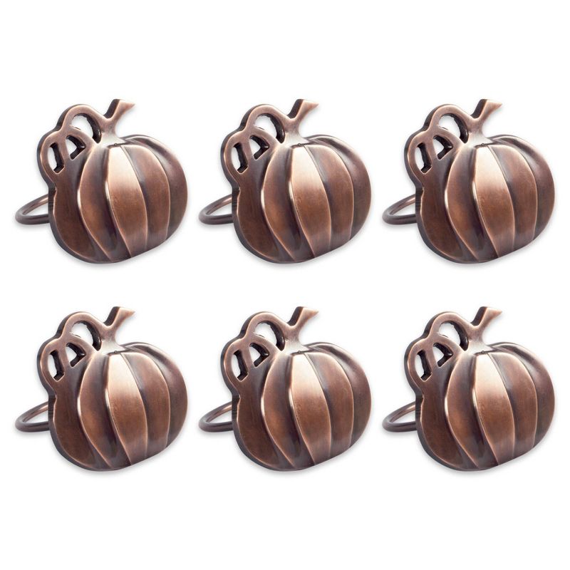 6pk Harvest Pumpkin Napkin Ring Bronze - Design Imports