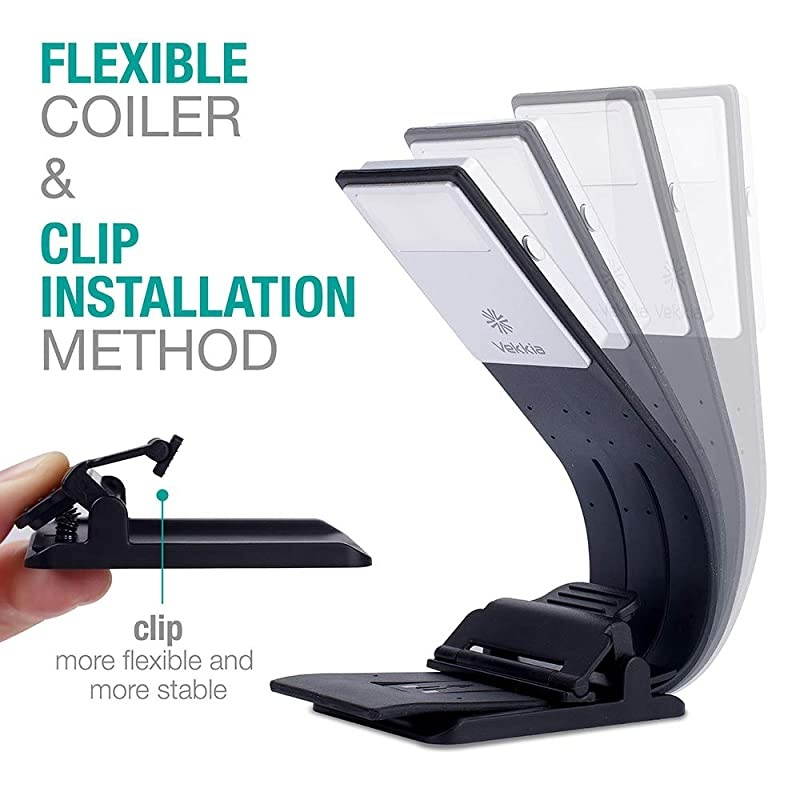 Bookmark Book Light Clip on Reading Lights for Books in Bed Infinite Brightness Levels Soft Light Easy for Eyes Builtin USB Cable Easy Charge Perfect for Avid Readers