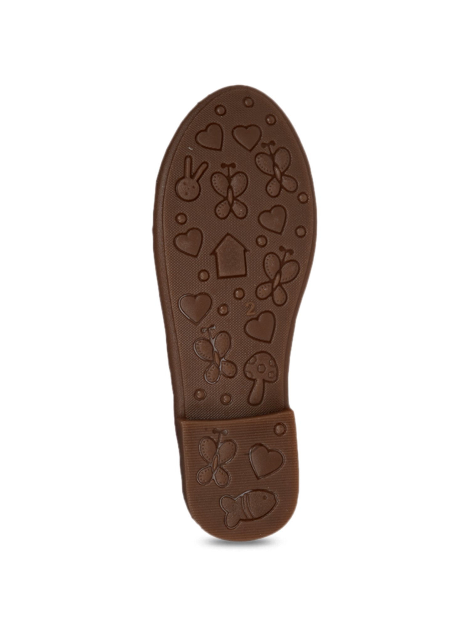 Tiny Bugs Girls Off White & Pink Party Wear Slip Ons