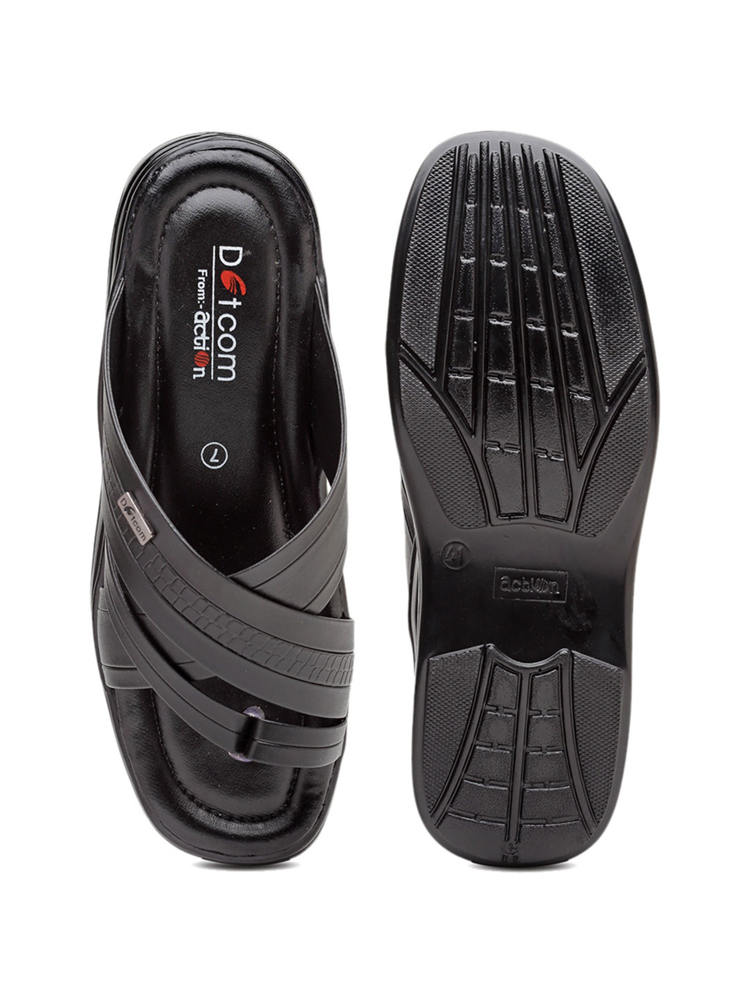 Action Men's Black Toe Ring Sandals