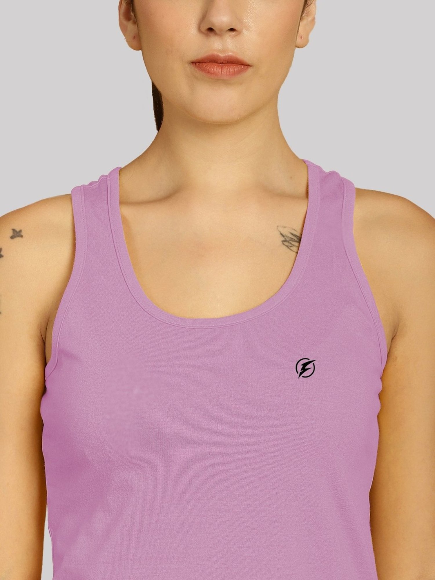 Friskers Purple & Grey Cotton Sports Tank Top - Pack Of 2