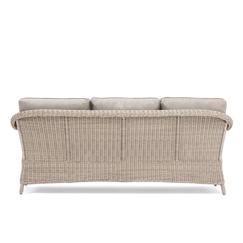 Laurel Sofa Weathered Brown Frame Sunbrella Cast Shale Gray Fabric - La-Z-Boy