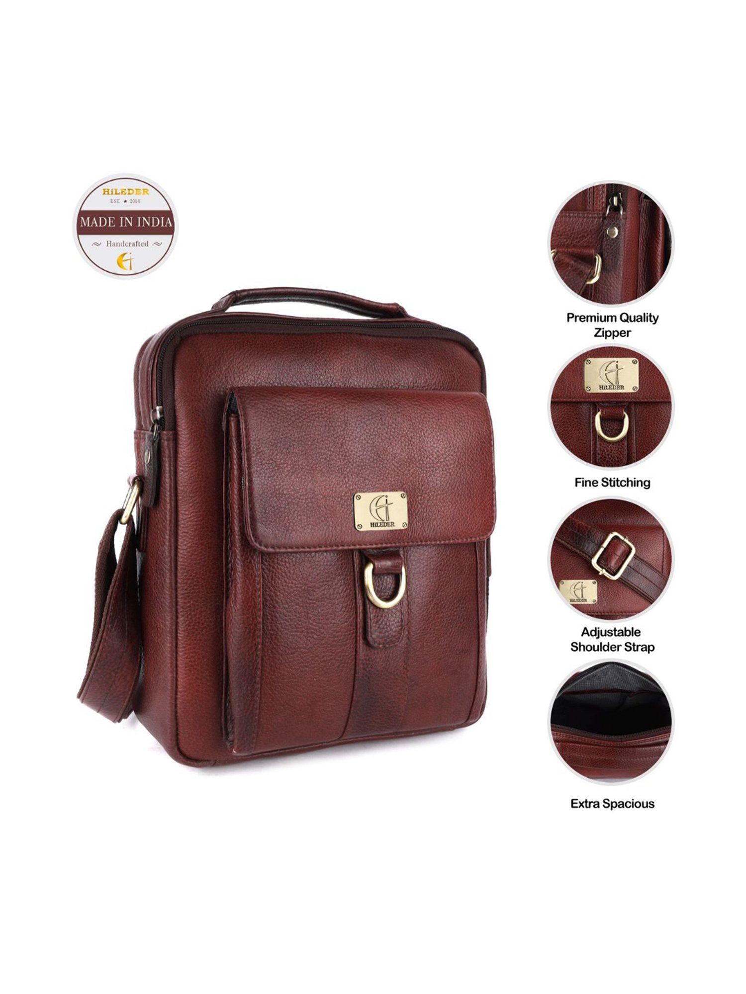 HiLEDER Brown Solid Medium Cross Body Bag