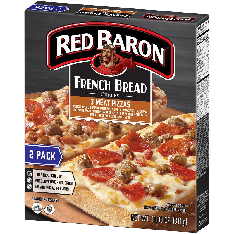 Red Baron French Bread Three Meat Frozen Pizza - 11oz