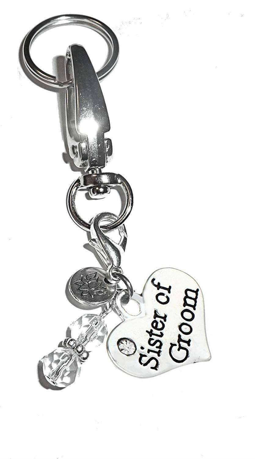 Charm Key Chain Ring, Women's Purse or Necklace Charm, Comes in a Gift Box! (Sister of the Groom)