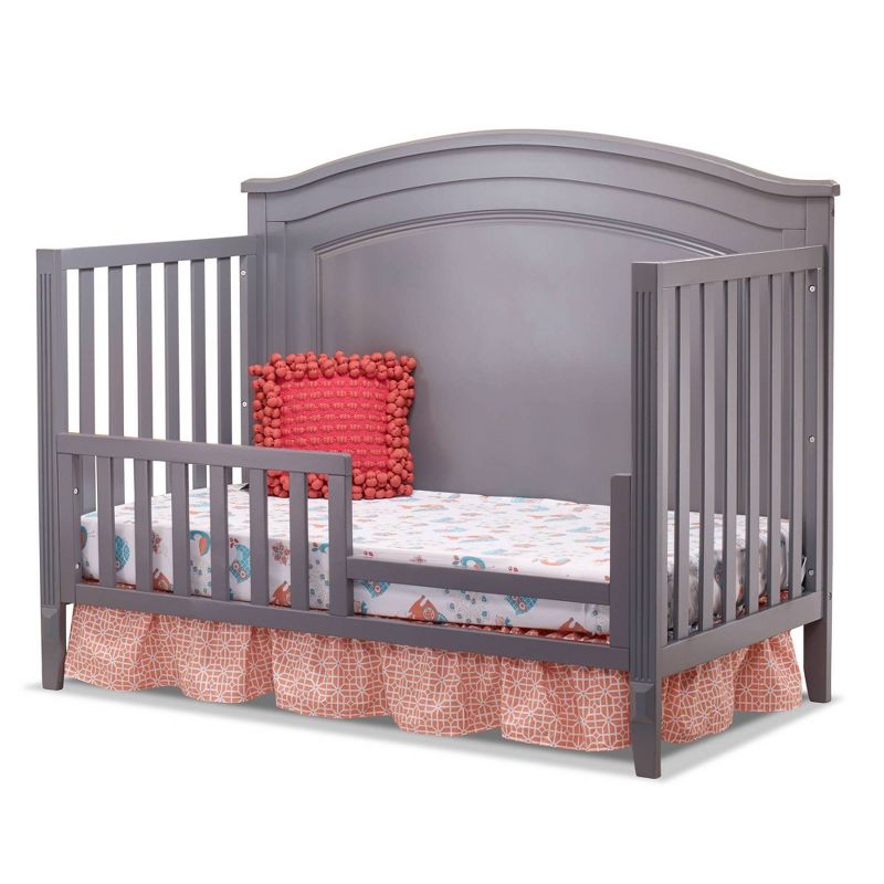 Sorelle Berkley Round Top Panel Standard Full-Sized Crib Gray