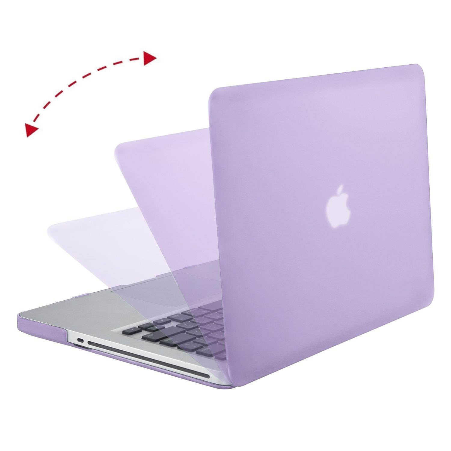MOSISO Plastic Hard Shell Case & Keyboard Cover & Screen Protector Only Compatible Old MacBook Pro 13 Inch (A1278 CD-ROM), Release Early 2012/2011/2010/2009/2008, Light Purple
