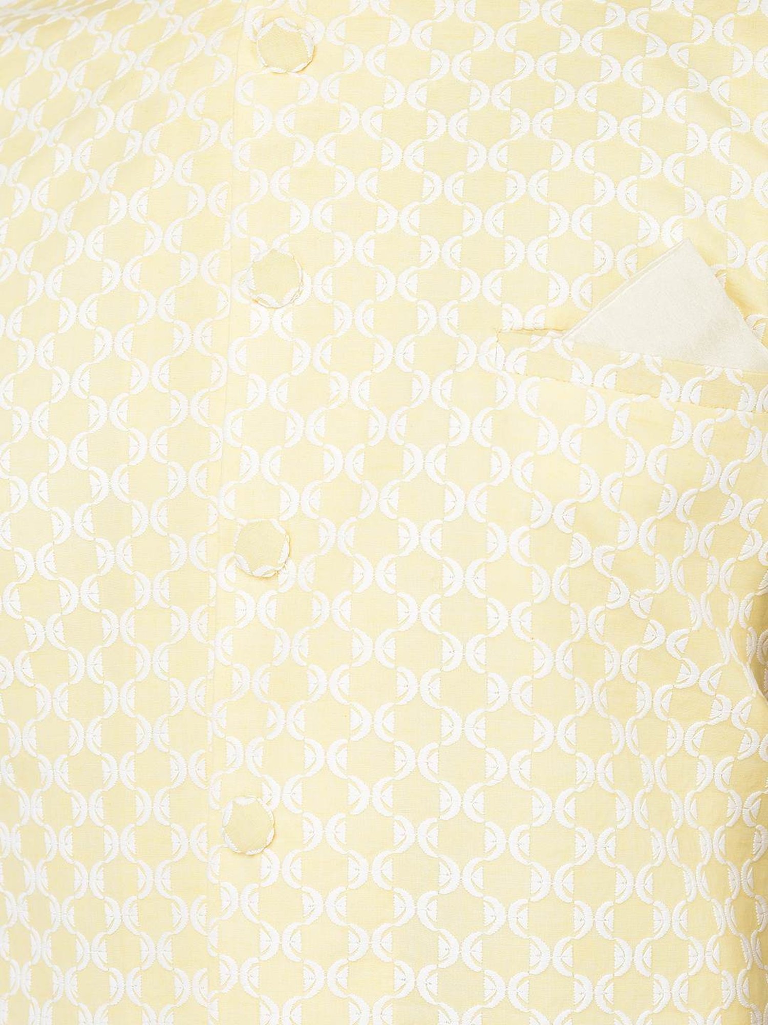 Deyann Yellow & White Regular Fit Embroidered Kurta Set With Jacket