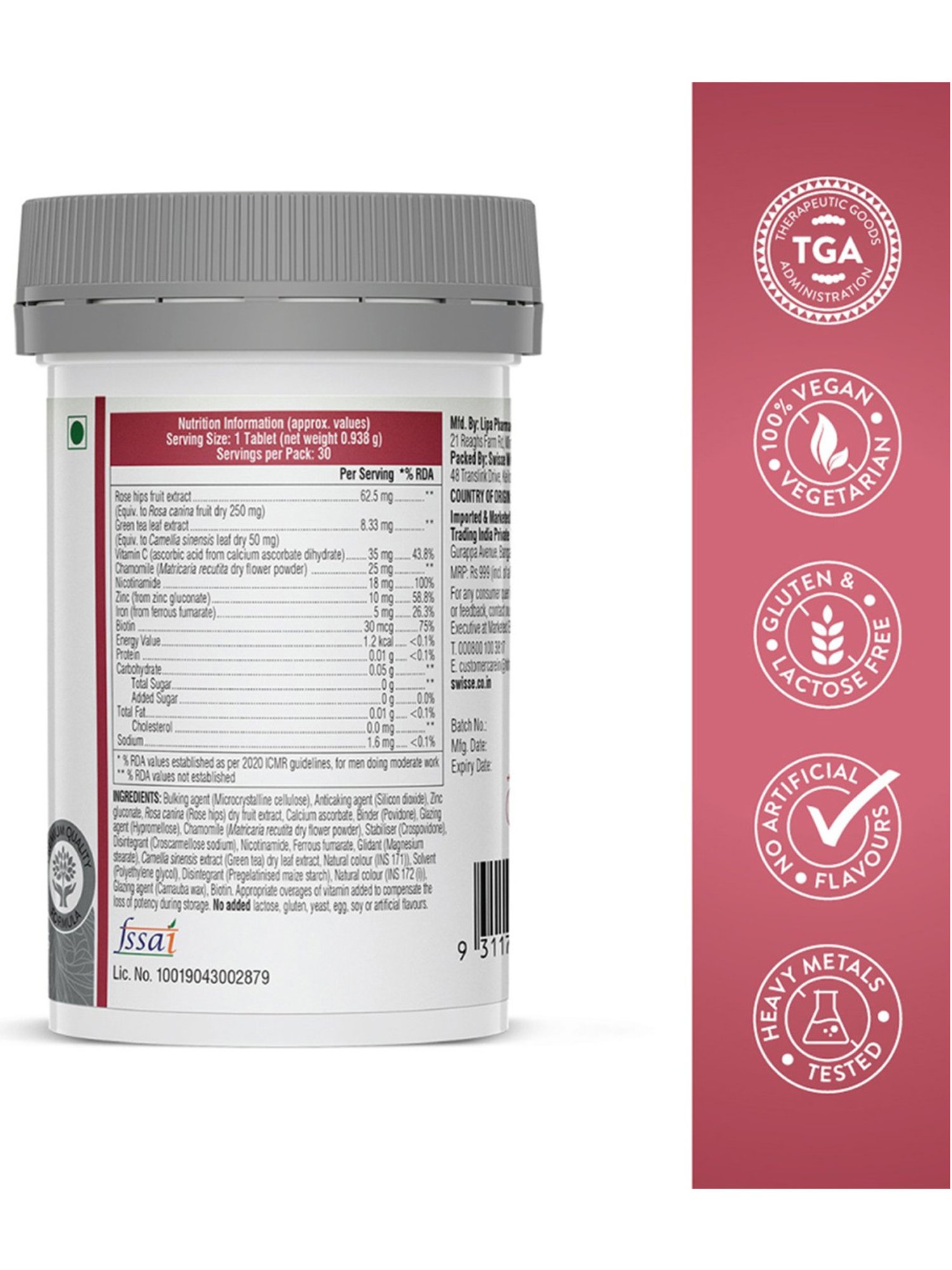 Swisse Beauty Biotin with Nicotinamide Supplement - 60 Tablets